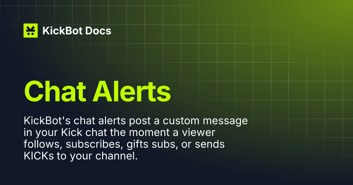 Chat Alerts | KickBot Docs